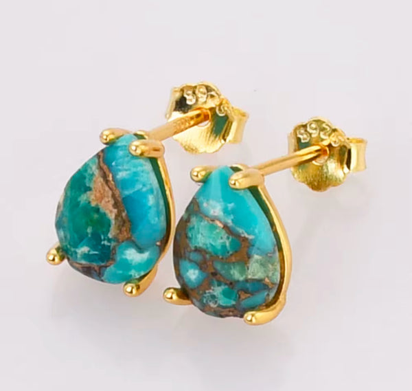 ÉSS Freya Natural Gemstone Stud - Turquoise