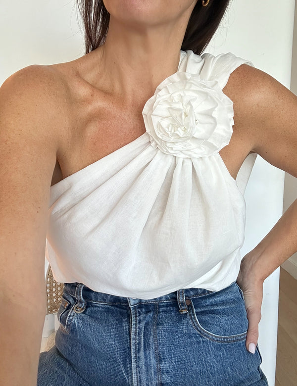 ÉSS Jaynee Rose Top  - White