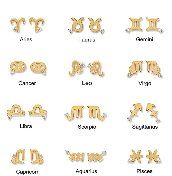 ÉSS Zodiac Sign Stud Earring Set - Leo