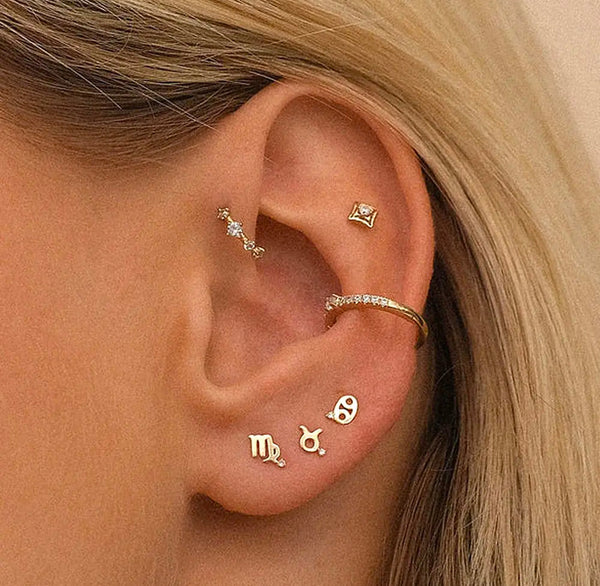 ÉSS Zodiac Sign Stud Earring Set - Cancer