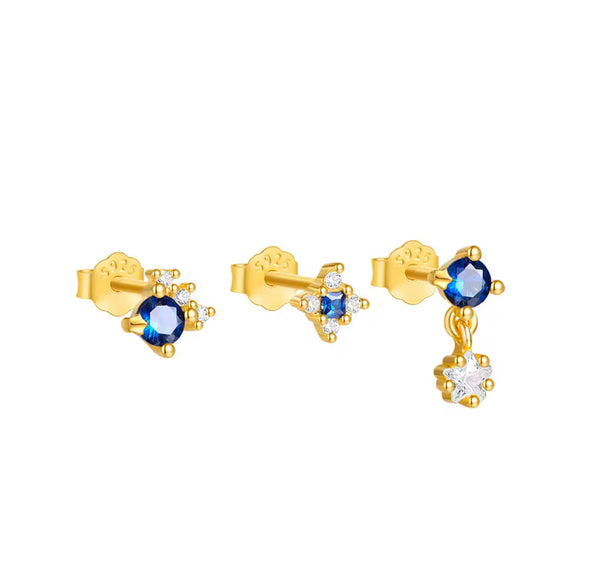 ÉSS Cobalt Trio Stud Set - Cobalt