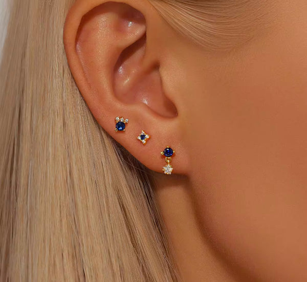 ÉSS Cobalt Trio Stud Set - Cobalt