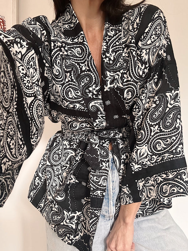 ÉSS Kimono Linen Top - Paisley