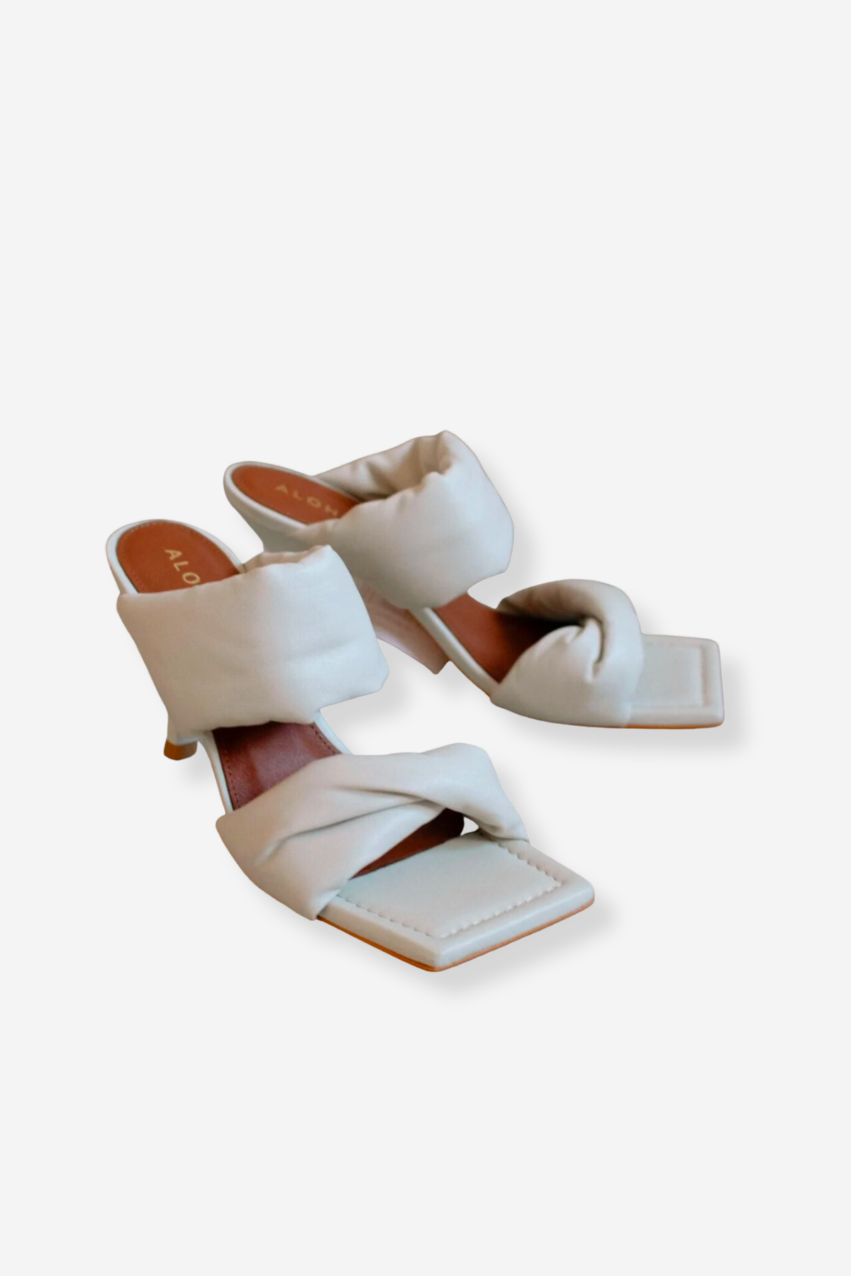 Alohas Twist Strap Heel White Splice Boutique