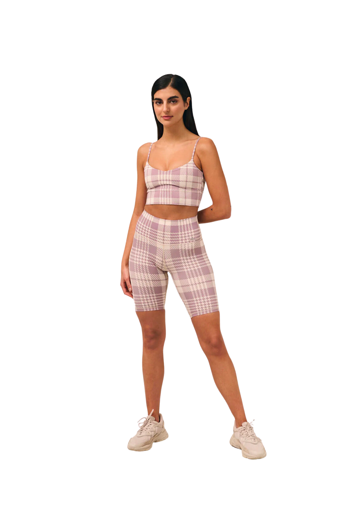 Aim'n Plaid Check Biker Shorts - Dusty Violet – Splice Boutique