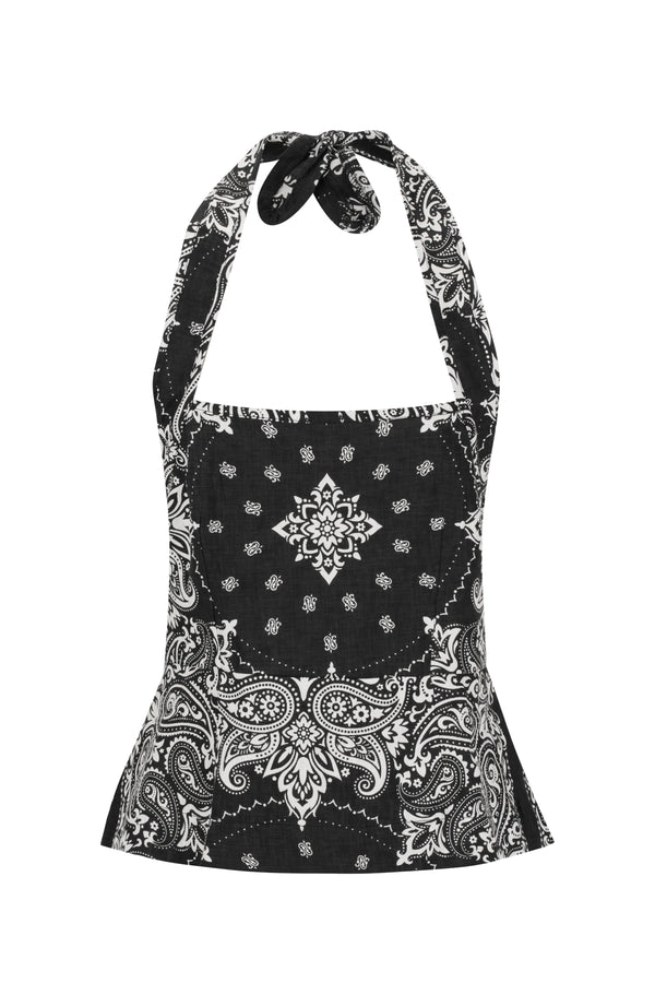 ÉSS Haley Halter Neck Top - Paisley