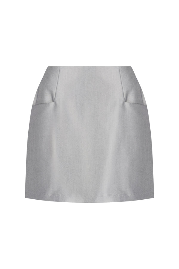 ÉSS Bowie Linen Mini Skirt - Metallic Silver